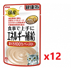 (積分換領: 6,000) AIXIA 愛喜雅 日本製 能量補給健康包 吞拿魚醬濕包 貓糧40gx12 #KZJ-4 (食用期限: 01/05/2026)