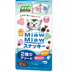 AIXIA 愛喜雅 日本製 Miaw Miaw 蝦及扇貝味 曲奇餅 貓小食 貓零食 5g x6袋  #MMS-10