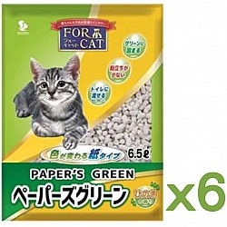 (原箱優惠)日本Zeolite Japan綠茶味礙結紙貓砂7L x 6包裝