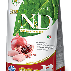 N&D Dog Chicken & Pomegranate Mini & Medium  幼犬專用 天然無殼物系列  雞及石榴味 2.5kg