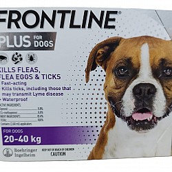FRONTLINE PLUS FLEA AND TICK TREATMENT FOR DOGS - 20-240KG （ 2.68ML X 3PCS )