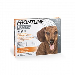 Frontline Plus Flea and Tick Treatment for Dogs - 8 weeks or up to 10kg （ 0.67ml x 3pcs )
