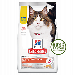 HILL'S ADULT CAT PERFECT DIGESTION 完美消化系列  1 - 6歲成貓配方 三文魚、糙米及全燕麥配方 3.5lbs
