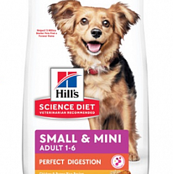 HILL'S ADULT DOG PERFECT DIGESTION 完美消化系列  1 - 6歲成犬配方 (細粒)  雞肉、糙米及全燕麥配方 3.5lbs