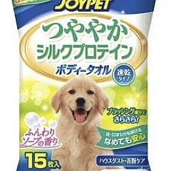 JOYPET Earth Pet 中大型犬用 蠶絲蛋白快乾型濕紙巾 15枚
