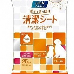 (Directly from Japan)  LION Pet Refreshing Cleansing Towel 25 Sheets (For Sensitive Skin)