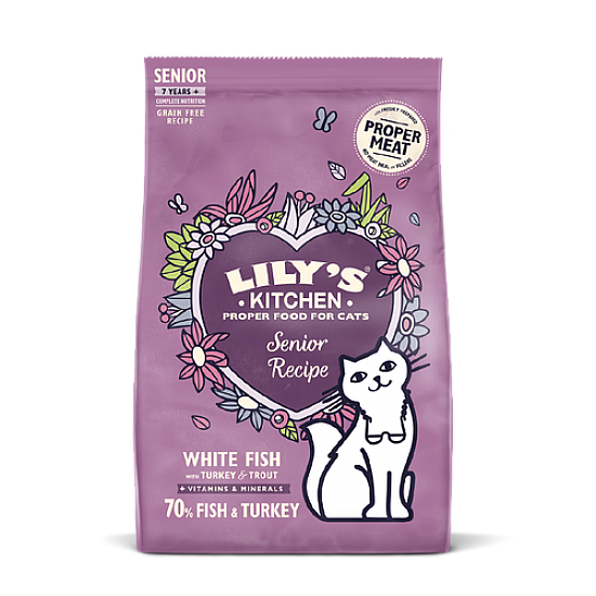 Lily's Kitchen Cat Fish & Turkey Senior Dry Food 鮮魚火雞,老貓專用餐 無穀物 乾貓糧 800g