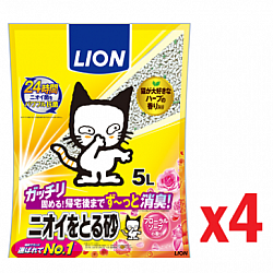 (原箱優惠) 日本獅王除臭花香土砂 (花木香) (貓用貓砂) 5L x4