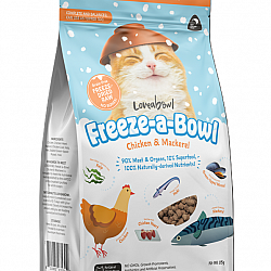 (積分換領: 6,800) Loveabowl 無穀物走地雞鯖魚海陸配方 凍乾主食貓糧 貓小食 85g (食用期限: 27-04-2026)
