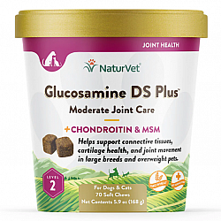 NaturVet 犬用葡萄糖胺溫和護理(二級)關節保健品 (70 粒) 5.9oz