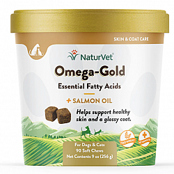 NaturVet 犬貓用金裝三文魚油營養保健品 (90 粒) 9oz
