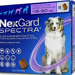 NexGard SPECTRA (Flea, Tick, Heartworm and Worm Prevention) Chewables For Dogs L (>15 - 30kg)