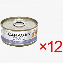 (原箱優惠) Canagan Cat Chicken with Duck Can 貓主食罐-無穀物-雞肉+鴨肉 75gX12