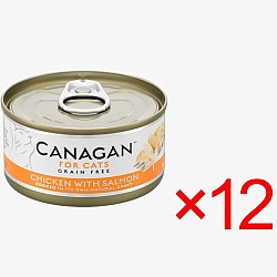 (原箱優惠) Canagan Cats Chicken with Salmon 貓主食罐-無穀物-雞肉+三文魚 75gX12