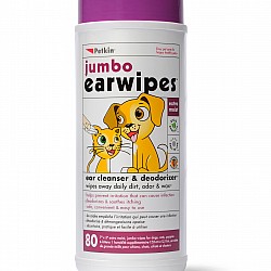 Petkin Jumbo Ear Wipes (80ct) (For dog, cats, puppies and kittens) Petkin Jumbo Ear Wipes (80ct) (For dog, cats, puppies and kittens)