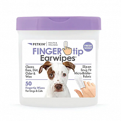 Petkin 天然蘆薈潔耳紙(指套式50片) (6週以上的貓狗適用)