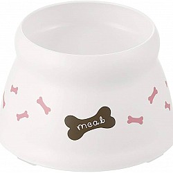 Richell 帶腿防潑濺狗​​盤S 白色