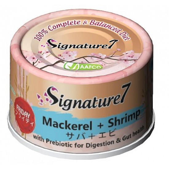 SIGNATURE7 - Signature 7 星期五貓咪無穀物主食罐頭(鯖魚及蝦味) 70g