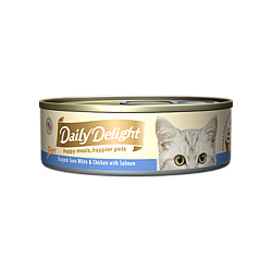 Daily Delight Skipjack Tuna White & Chicken With Salmon Canned Cat Food 80g #DD43