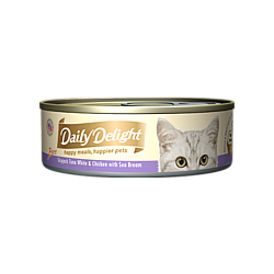 Daily Delight Skipjack Tuna White & Chicken with Sea Beam Canned Cat Food 80g #DD44