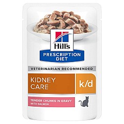 Hill's  Cat k/d Kidney Care Salmon Pouch 貓用 腎臟處方(魚肉) 濕糧 85g*12包裝