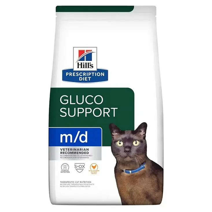 Hill's Prescription Diet Cat m/d Gluco Support Dry Cat Food 4lbs 