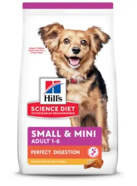 Hill's Science Diet Perfect Digestion Chicken & Brown Rice Recipe Small & Mini Adult Dog Dry Food 3.5lbs