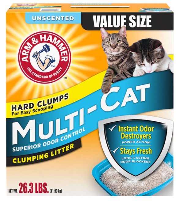 Arm & Hammer Multi-Cat Strength Clumping Litter, Unscented 29lbs