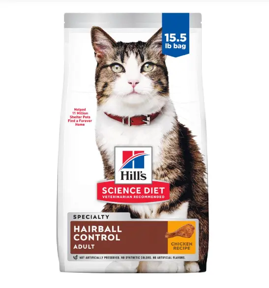 Hill's  成貓去毛球專用配方15.5lbs
