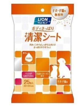 (Directly from Japan) LION Pet Refreshing Cleansing Towel 15 Sheets (For Sensitive Skin)