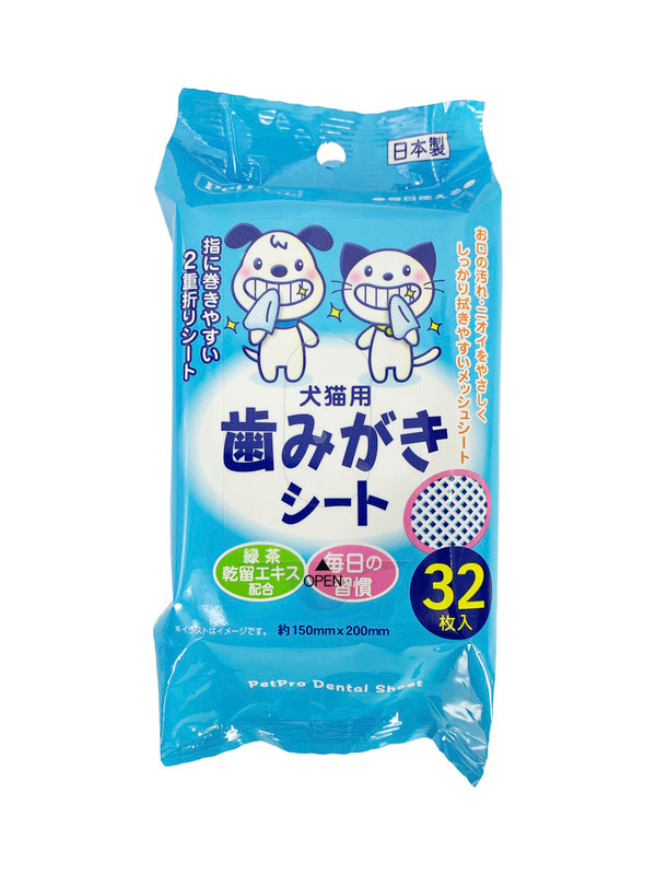 「日本直送」Pet Pro Japan 寵物潔齒用濕紙巾 32張