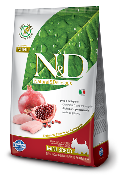 Farmina N&D Grain Free Chicken & Pomegranate for Mini Adult Dry Food 27kg