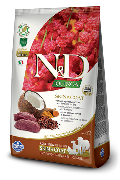 Farmina Natural & Delicious N&D Quinoa Skin and Coat Venison Adult 2.kg