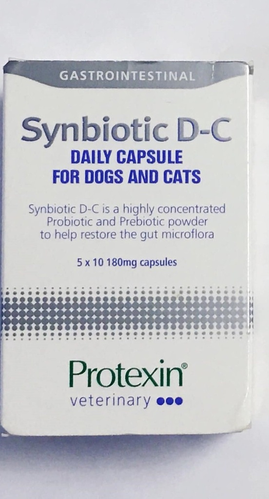 Protexin Synbiotic D-C 貓狗用 益生菌 益生元膠囊 180mg 50 粒裝 英國製造