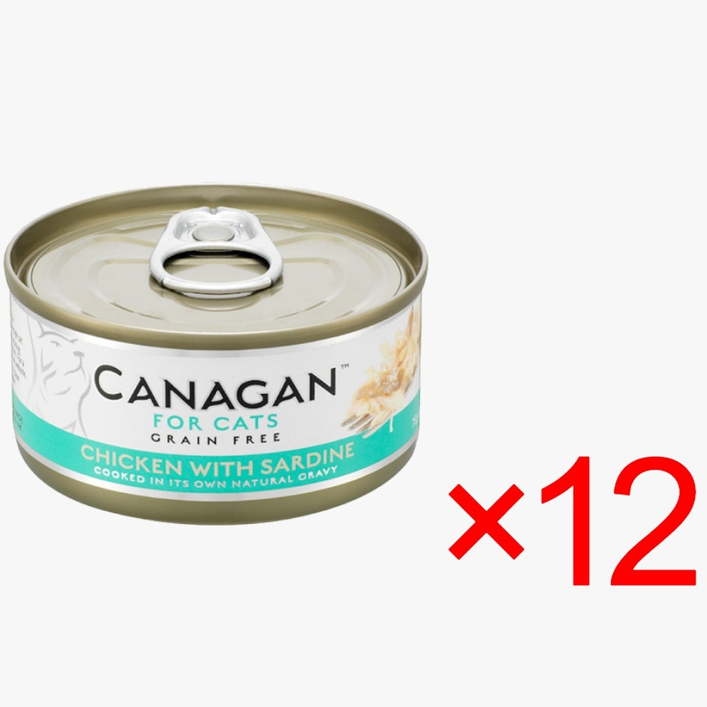 (Carton offer) Canagan Cats Chicken with Sardine 75gX12