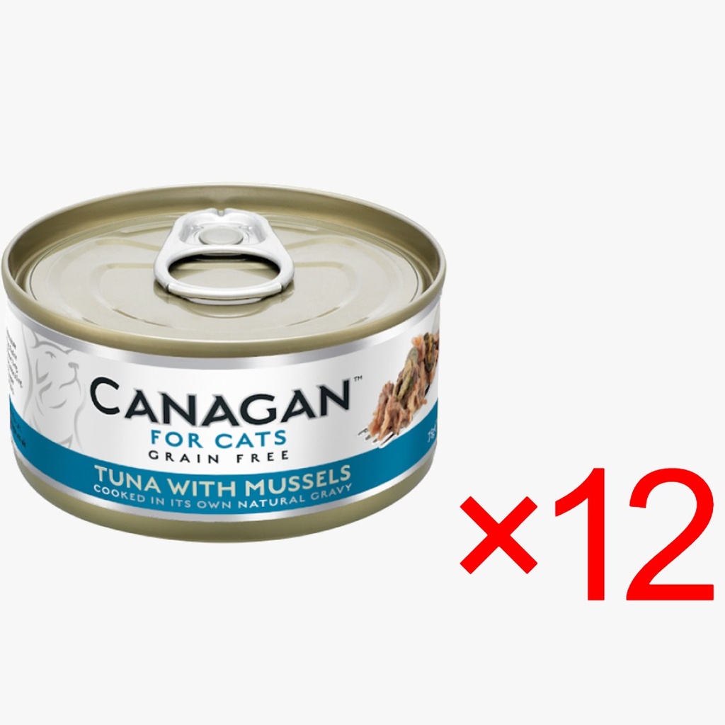 (原箱優惠) Canagan 貓咪主食罐-無穀物-吞拿魚+青口 75gX12