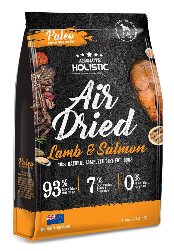 Absolute Holistic 無穀物脫水風乾肉片狗糧-羊,鮭魚,綠貽貝,牛磺酸1kg