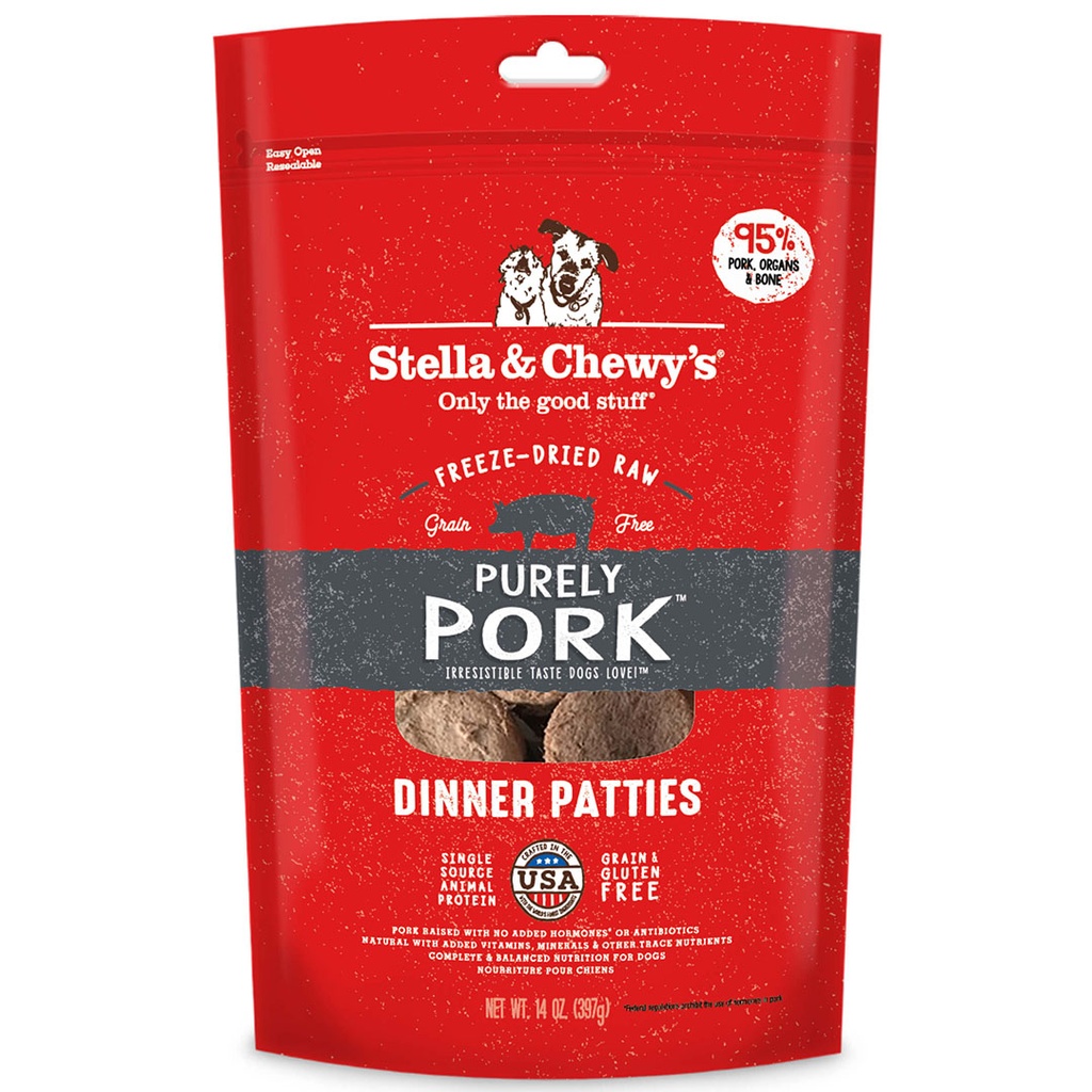 Stella & Chewy's 狗凍乾生肉主糧 Purely Pork Dinner 豬全部都係豬 （豬肉配方）凍乾狗糧 14OZ
