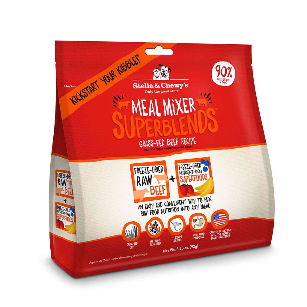 Stella's & Chewy's Superblends Meal Mixers Grass-Fed Beef Recipe 16oz