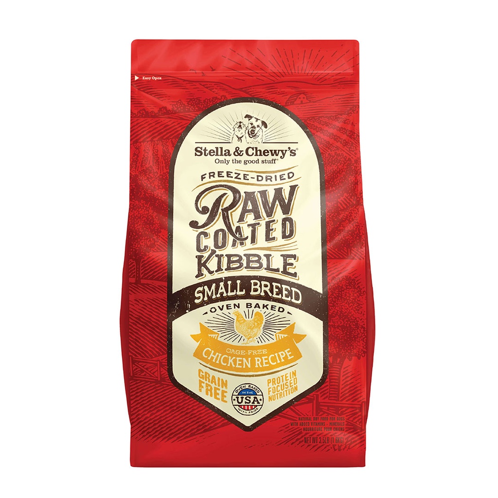 Stella & Chewy's Raw Coated Baked Kibble Dogs(Cage-Free Chicken for Small Recipe) 10lbs