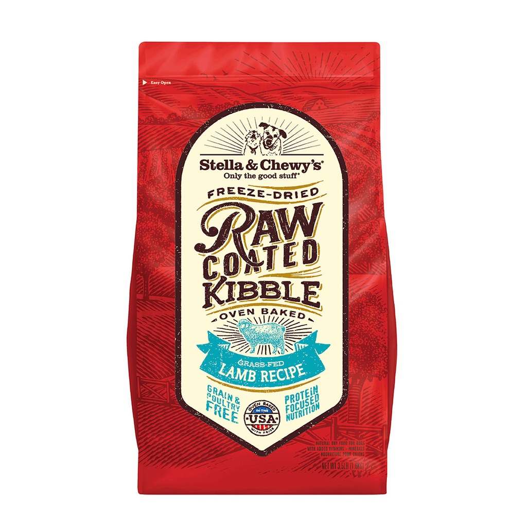 Stella & Chewy's Raw Coated Baked Kibble Grass-Fed Lamb Recipe 3.5lbs