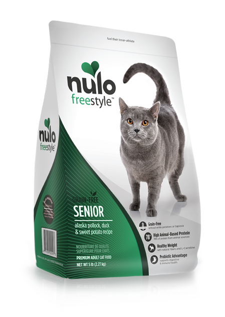 Nulo FreeStyle High-Protein Alaska Pollock, Duck & Sweet potato for Senior Dry Cat Food 12lbs