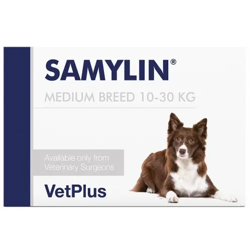 VetPlus SAMYLIN Medium Breed 適肝能(10kg-30kg中型犬) 肝臟補充丸 30粒﻿