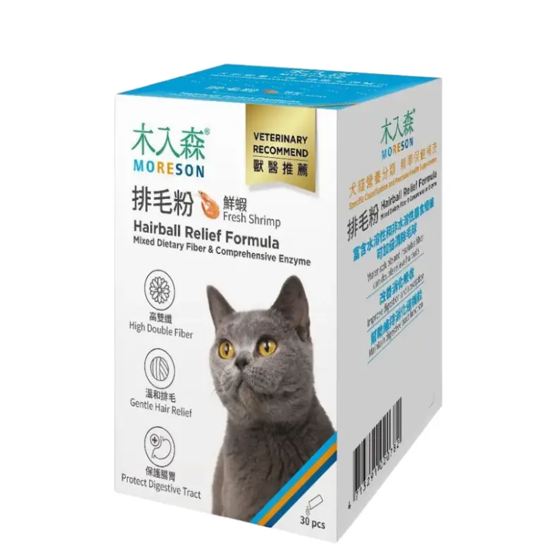 Moreson Hairball Relief Formula - shrimp flavor 30 packs/box