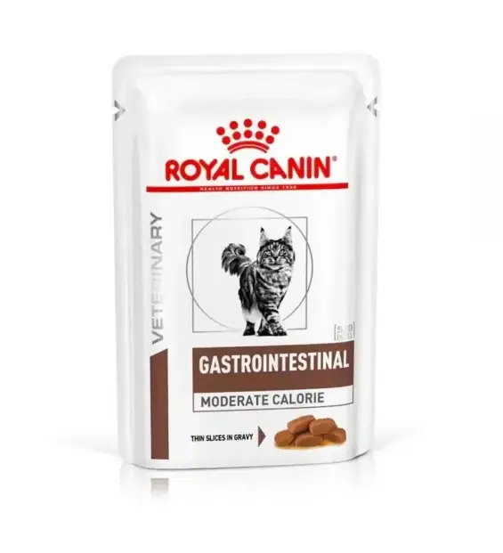 Royal Canin Prescription Diet GASTROINTESTINAL (MODERATE CALORIE) Pouch (In Gravy) Cat Food 85g*12