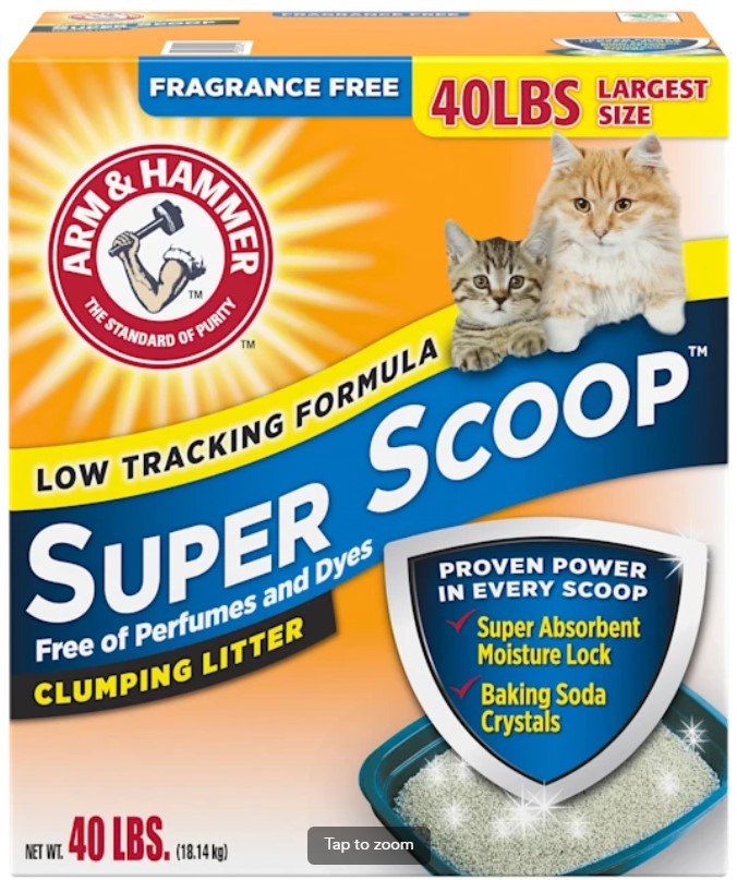 Arm & Hammer Ultra Last Super Scoop Clumping Litter, Fragrance Free 40lb