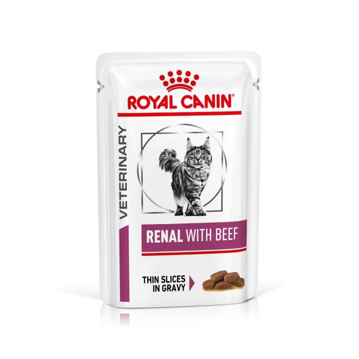 Royal Canin Prescription Diet RENAL Beef Pouch (in Gravy) Cat Food 85g*12 pouches