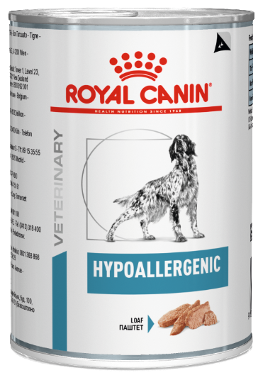 Royal Canin Prescripition Dog Diet HYPOALLERGENIC (in Loaf) Canned Dog Food 400g x12