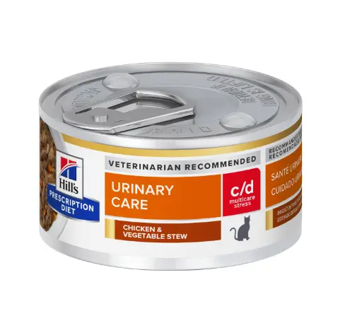Hill's Prescription Diet c/d Stress (Chicken & Vegetables stew) Cat Canned Food 2.9oz*24