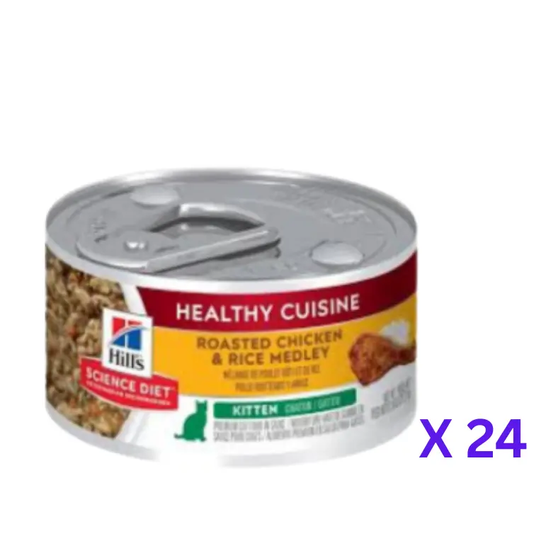 Hill's Science Diet Kitten Healthy Cuisine Roasted Chicken & Rice Medley Canned Cat Food 2.8oz*24